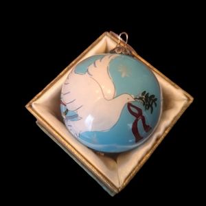Pier One 2014 Glass hand painted peace dove ornament